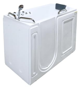 Vente-unique - -Badewanne mit Tür - 1 Person - 355 L - 134,5 x 67,3 x 106 cm - BURAM