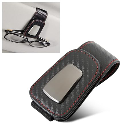 JNNJ Auto-Sonnenbrillenhalter-Clip, Metall Auto Brillenhalter, Universal-Auto-Sonnenblende Magnetischer Sonnenbrillenclip, Brillenclip-Visier-Organizer(Kohlefaser)