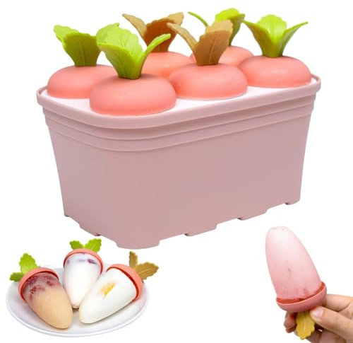 Moldes de helado con palillos de 4/6 cavidades de calidad alimentaria, moldes de palitos de helado con palillos para hacer helados caseros para batidos de yogur