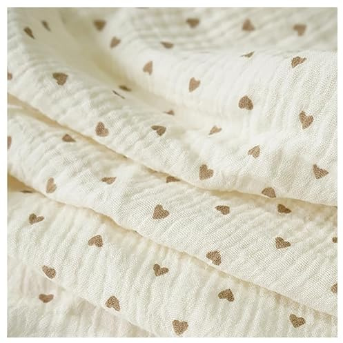 BrightGlow Baumwollstoff Meterware Musselin-Stoff 100% Baumwolle Kleinkinder Handwerken Nähen Stoff Double Gauze Stoff Bedruckte Kinderstoff Dekostoff Kostümstoff für Bekleidung Deko 41# 100X130cm