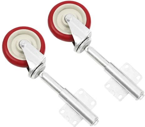 2er-Set stützräder,Federbelastete Torwalzen,125mm Torwalzen,Hochwertigem PU,Starke Belastbarkeit,360° Drehbar,Für Holztore,Zäune und Gartentor