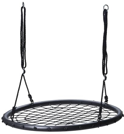 WELL HOME MOBILIARIO & DECORACIÓN- Columpio de Red Negro de Ø100cm, Color, 100x100x10 (Koopman International BV 491141220)
