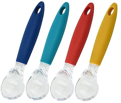 MAGICLULU 4 Cucharas para Helado Cucharas Grandes Y Redondas para Servir Fácilmente Color Amarillo