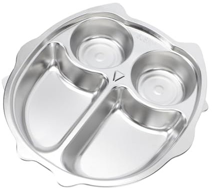 Yardwe Teller Für Junge Mädchen Aus Edelstahl Geteilte Fächer-design Tiefe Und Dicke Fächer Zum Essen Robust Und Langlebig Für Kindergarten Hause
