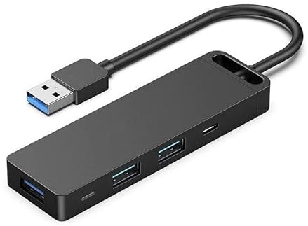 Watio Wave Hub 6 Ports, 3 x USB 3.0, 1 x Micro USB, 1 x Lecteur de Cartes, Noir, idéal pour connecter Plusieurs appareils