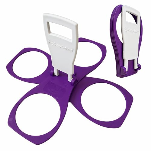 CarryAround Zusammenklappbarer Becherhalter [Made in UK] [Violett] zum Mitnehmen von Kaffee, Softdrink, Pint-Bier, Getränkehalter, stabil, wiederverwendbar, Taschenformat, Festival-Sport-Gigs, einfach