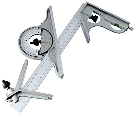Calibro di Misurazione, Squadra Combinata da 0 A 180 Gradi, Righello Angolare Regolabile da 300 Mm/12, Goniometro con Livella A Bolla, Utensili da Falegname,