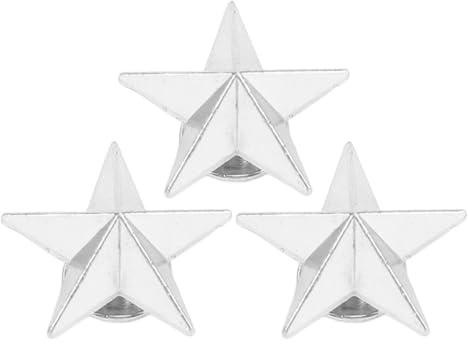GLOGLOW 5 Rivets d'étoiles Pointues, avec des Vis à Sous de 4 Mm, une Utilisation Durable des Rivets étoiles élégants pour le Chapeau de Vêtements en Cuir 5 d' Pointu (SILVER)