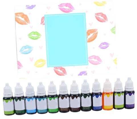 TOYZFRIENDY 12pcs Diy Lip Gloss Pigment Set 12 Vibrant Plant-based Colorants Cool Green Shades for Cosmetic Lip Balm Coloring and Gloss Making