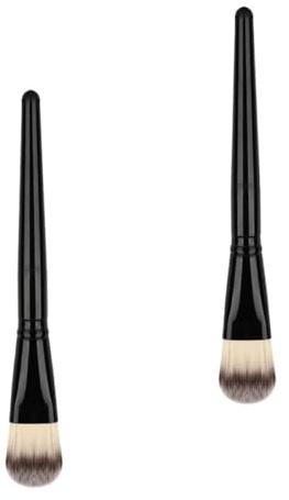 Cepillo para Mascarilla de Barro Facial de Nailon Negro 2 Piezas | Aplicación Precisa, Agarre Cómodo, Extensión Firme, Uso Diy, Obsequio Navidad