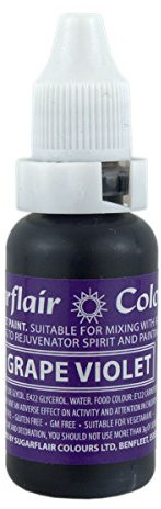 Sugarflair Grape Violet Liquid Food Colouring Droplet For Colouring Royal Icing, Sugarpaste Buttercream, Sugarpaste Also For Painting & Can Be Used With An Airbrush - 14ml