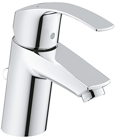 Grohe Eurosmart Badarmaturen - Einhand-Waschtischbatterie, DN 15 S-Size Einlochmontage chrom 23456002,Silber
