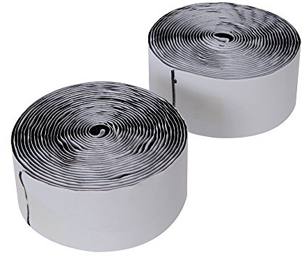 FIXMAN 534608 Klettbandrollen, schwarz, selbstklebend, 2-tlg. 50 mm x 5 m