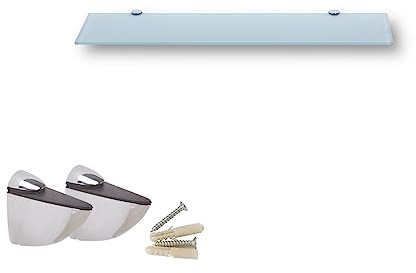 Euro Tische Étagère Murale en Verre trempé de sécurité 6 mm - Différentes Tailles (Blanc)