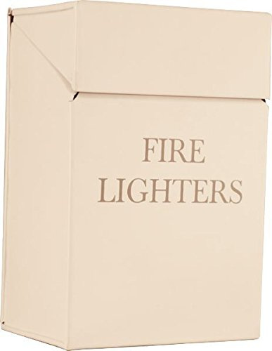 Black Country Metal Works Ivory Printed Firelighters Box - Great Fireside Accessory!