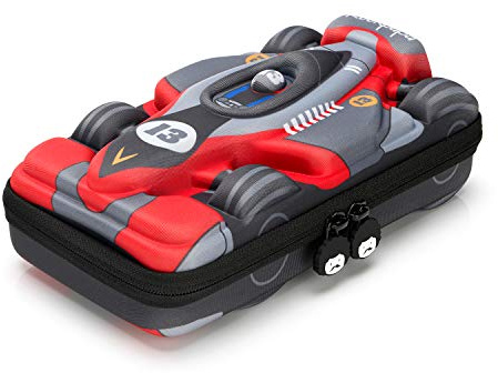 RockPapa Estuche Escolar de Gran Capacidad,Estuches Escolares,Organizador Portalapices Portátil para Niñas Niños Adolescentes Estudiantes (Coche de Carreras)