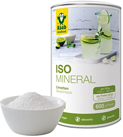 Raab Vitalfood® Iso Mineral Limette Pulver (600 g) - für die Zubereitung eines isotonischen Getränks, Limettengeschmack, mit Elektrolyten, Mineralien und Spurenelementen, während oder nach dem Sport