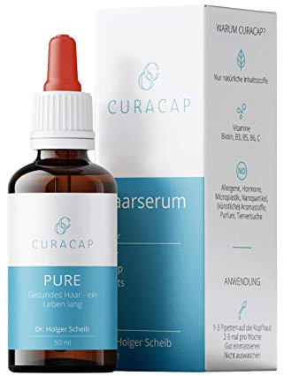CuraCap växelår hårserum från Dr. Holger Scheib | Hårvitamin hårvatten för kvinnor | I menopausen eller graviditeten och vid håravfall genom Extensions | Kvinnor hårvitamin | Pure