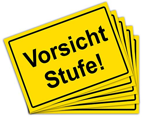 5 adesivi con gradino, 15 x 10 cm, con protezione UV per interni ed esterni