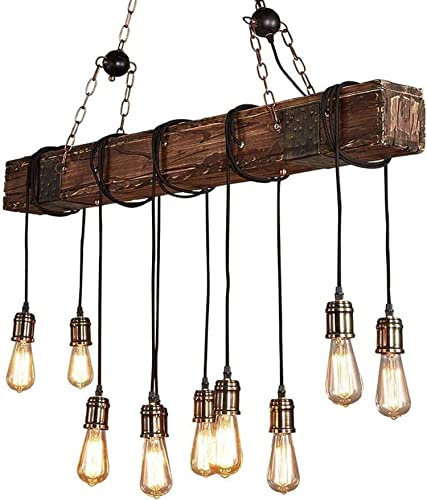 Pendelleuchte Holz Retro Deckenleuchte Vintage Hängelampe
