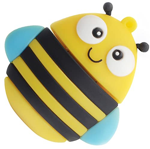 32GB USB Flash Drive Bee-Shaped, BorlterClamp Cute Memory Stick USB Drive Thumb Drive for External Data Storage