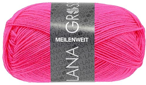 LANA GROSSA Meilenweit 50g | Sockenklassiker, waschmaschinenfest | Handstrickgarn aus 80% Schurwolle & 20% Polyamid | 50g Wolle zum Stricken & Häkeln | 210m Garn FB1398