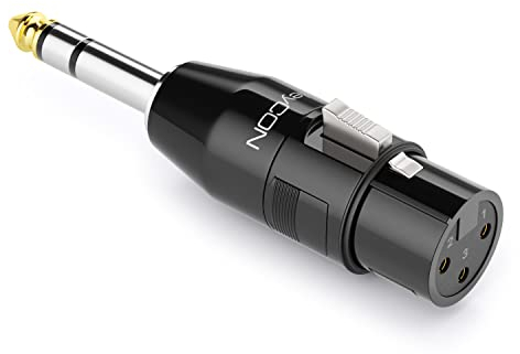 deleyCON Audio Adapter XLR auf 6,3mm Stereo Klinke - Buchse auf 6,35mm TRS Klinke Stecker für 3-Pin XLR Kabel Mikrofon Lautsprecher Mischpult Musikinstrument Tonstudio