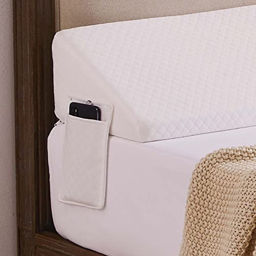 Homemate King Size（76x10x6） Bed Wedge Pillow for Headboard - Bed Gap Filler(0-8) - Triangle Bloster Pillow Wedge - White