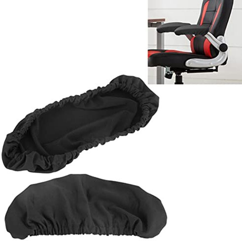 Restokki Bezüge für Bürostuhl Armlehnen Armlehnenschoner Polster Bürostuhl Bezug Hussen für Stühle mit Armlehnen, 1 Paar Aarmlehnen Polster für bürostuhl, Ergonomische Armlehnenpolster (Schwarz)