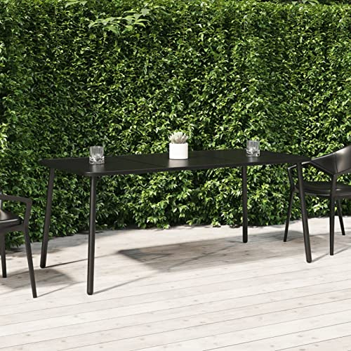ZEYUAN Gartentisch, Buffettisch, Garten Esstisch, Multifunktionstisch, Terrassentisch, Picknicktisch, Spieltisch, Flohmarkttisch, Anthrazit 165x80x71 cm Stahl