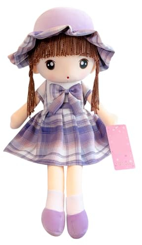 Plüschpuppe für Mädchen, 60cm Weiche Puppe Stoffpuppe Mädchen,Niedliche Plüschtier Gefüllte Puppe Mädchen Kuschelpuppe Kinder Spielzeug Püppchen Geschenk als Geburtstags Weihnacht für Kleinkinder