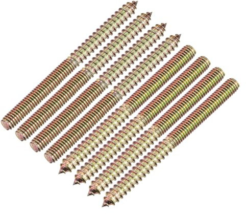 sourcing map 5/16-18x4 Hanger Bolts, 8pcs Double Ended Screws Wood Dowel Screw for Furniture
