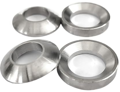 Rondelle fraisée, rondelle de coupelle en acier, M6 M8 M10 M12 M14 M16 M18 M20 rondelle conique sphérique fraisée joint conique à tête solide plate rondelles en acier inoxydable (couleur: argent, tail