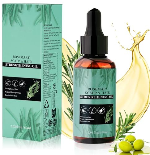 Mutree Olio di Rosmarino per Capelli, Rosemary Essential Oil per Hair Growth per la Cura Della Pelle,Nutre il Cuoio Capelluto E migliora la Crescita dei Capelli,Olio per la Cura Della Pelle(60ML)