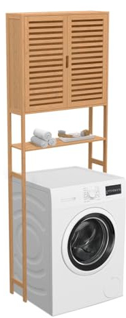 IDMarket - Meuble étagère Dessus WC Placard Bambou BEA