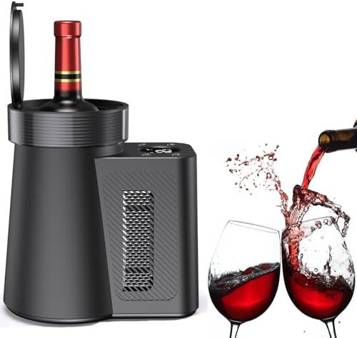 Refroidisseur de bouteille de vin électrique, refroidisseur de vin portable for vin rouge et blanc de 750 ml avec température réglable, économie d'énergie et silencieux, refroidisseurs de vin