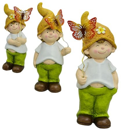 Yardwe 3stücke Gartenzwerg- Keramik Statue Figur Garten Figurine Ornament Gartenskulptur Zwergfigur Gartendekoration