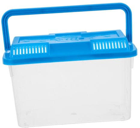 Milisten Portable Transparent Plastic Fish Tank Für Schildkröten Und Kleine Reptilien Einfach Zu Reinigen Tragbar Mit Deckel Für Reisen Und Heimgebrauch Transparentes Design