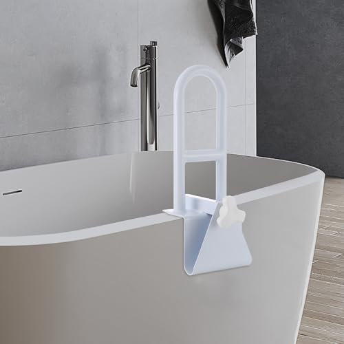 Badewannen Einstiegshilfe für Senioren, Verstellbarer Haltegriff für Wannenrand (8-17.5 cm), Kohlenstoffstahl Badewanneneinstiegshilfe, Ohne Bohren, Belastbar bis 136 kg
