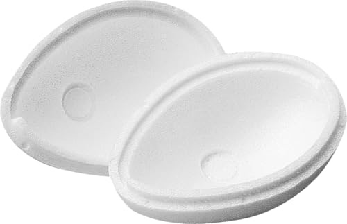 miamiXa Styropor-Ei 2-teilig zum bemalen, dekorieren und befüllen · DIY · Osterei aus Schaumstoff/Polystyrol · teilbar in Zwei Hälften · Osterdeko · 2 Halbschalen · Geschenkverpackung (210 mm)