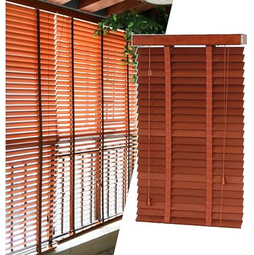 Jalousie, Naturholz, 40–150 cm breit, 105 x 175 cm, horizontale Sichtschutzblenden für Fenster, stilvolle Holzrollos für Heimdekoration