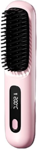 Azarton ElouraBerlin Tragbare Bürste – Glätten, Locken, Trocknen (Rosa)