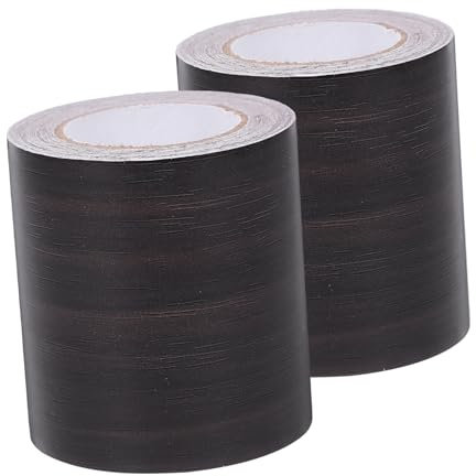 GETAJGHSD 2Rolls Self Adhesive Skirting Board Stickers of Flexible Wall Trim for Home Decor Easy to Apply Baseboard Cover for Ceilings Stains and Wall Skirts Black Wood Grain