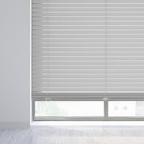 DH DREAMER HOME Persiana Veneciana de Aluminio para Ventana – 90x200cm – Estor Enrollable con Lamas Ajustables – Control de Luz y Privacidad – Fácil Instalación (Gris)