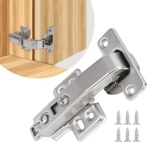 HBL' 4 Pack 90° Cabinet Hinge for Blind Corner, Soft Close Pie Cut Corner Kitchen Cupboard Hinges, Concealed Cabinets Hinge for Blind Corner Cabinets