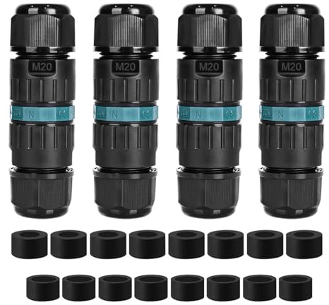 Kabelverbinder Wasserdicht IP68 für Ø5-12 mm Kabeldurchmesser,3 Polig Verbindungsmuffe Erdkabel Abzweigdose,Praktisch,Verbindungsbox Abzweigdose Für Garten,Außenbereich,Boden,Dach（4 Stück）