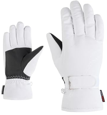 Ziener Damen KEVA-Z Ski-Handschuhe/Wintersport | Primaloft, warm, wasserabweisend, White, 8,5