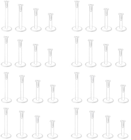 CERCTLA 24 Piezas Pendientes de Plástico Transparente, Pendientess Tuerca Plástico paras Mujer, Tuercas de Pendientes Cierresde Goma, Juego Bastón para los oídos para Orejas Sensibles