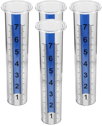 jojofuny 4 pièces Pluviomètre Jardin Tube Transparent Résistant Au Froid pour Mesure Précise Pluie Extérieur Pelouse et Jardin