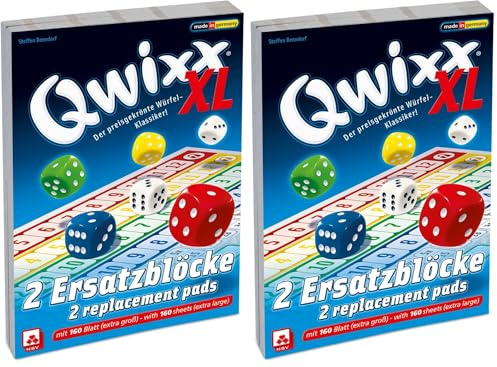 NSV - 4021 - QWIXX - XL - Ersatzblöcke 2er Set - Würfelspiel (Packung mit 2)